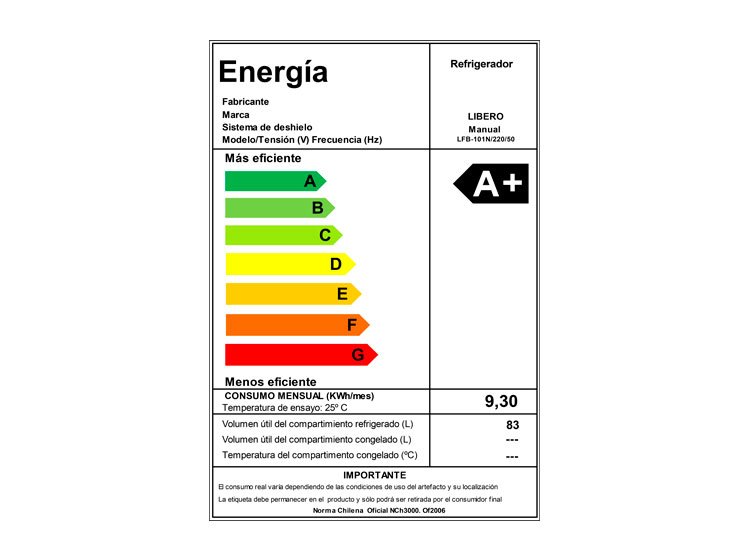 FRIGOBAR LIBERO LFB-101N NEGRO 4