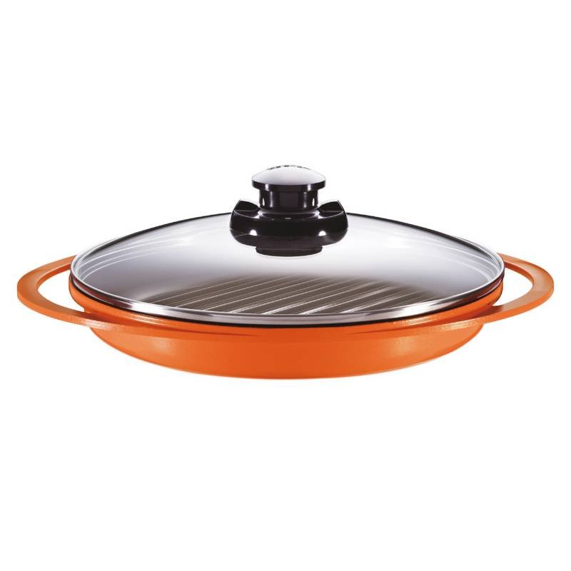 Grill con tapa cerámica Party Naranjo 26 cm 1