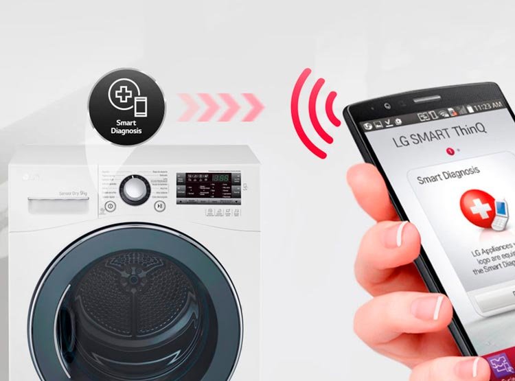 SECADORA LG SMART DIAGNOSIS DF9WPN CARGA FRONTAL 9 KG 6