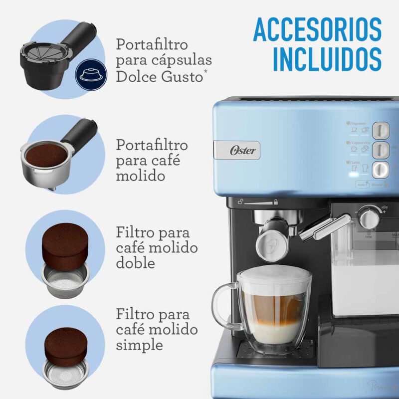 Cafetera Oster Prima Latte Celeste BVSTEM6603CC (7)
