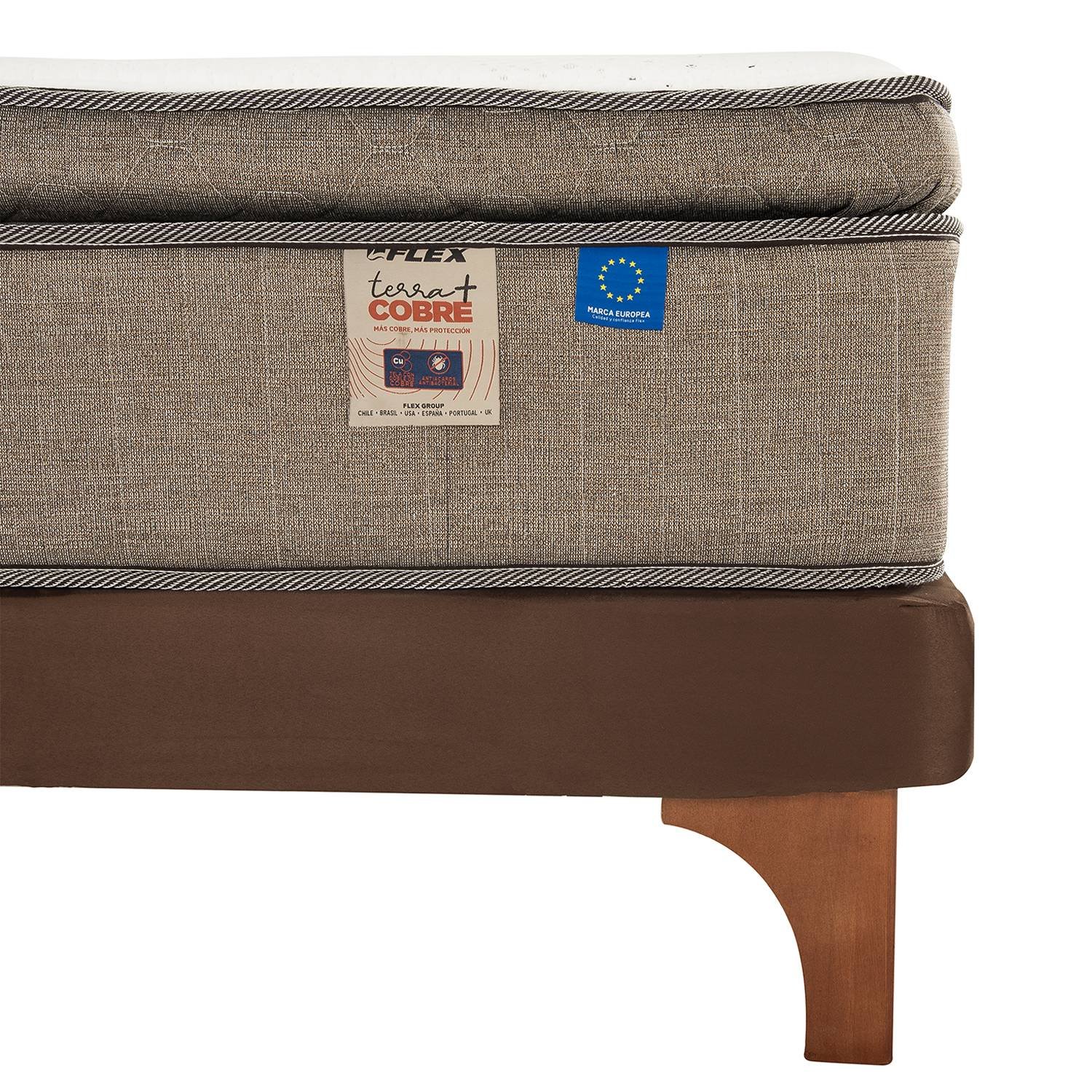 Cama Europea Terra Cobre 1.5 Plazas Base Normal 105x200 cm 4