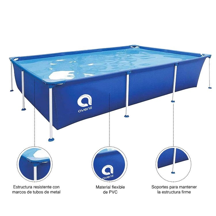 Piscina Rectangular 1287Lts 42x228x159cm Celeste 4