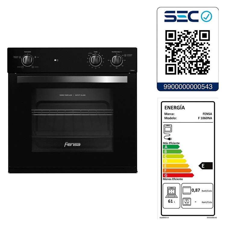 Horno Fensa Empotrado F 1060 NA 6