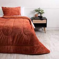 Plumón 1.5 Plazas Corduroy Coral Sherpa Terracota..Plumón 1.5 Plazas Corduroy Coral Sherpa Terracota..