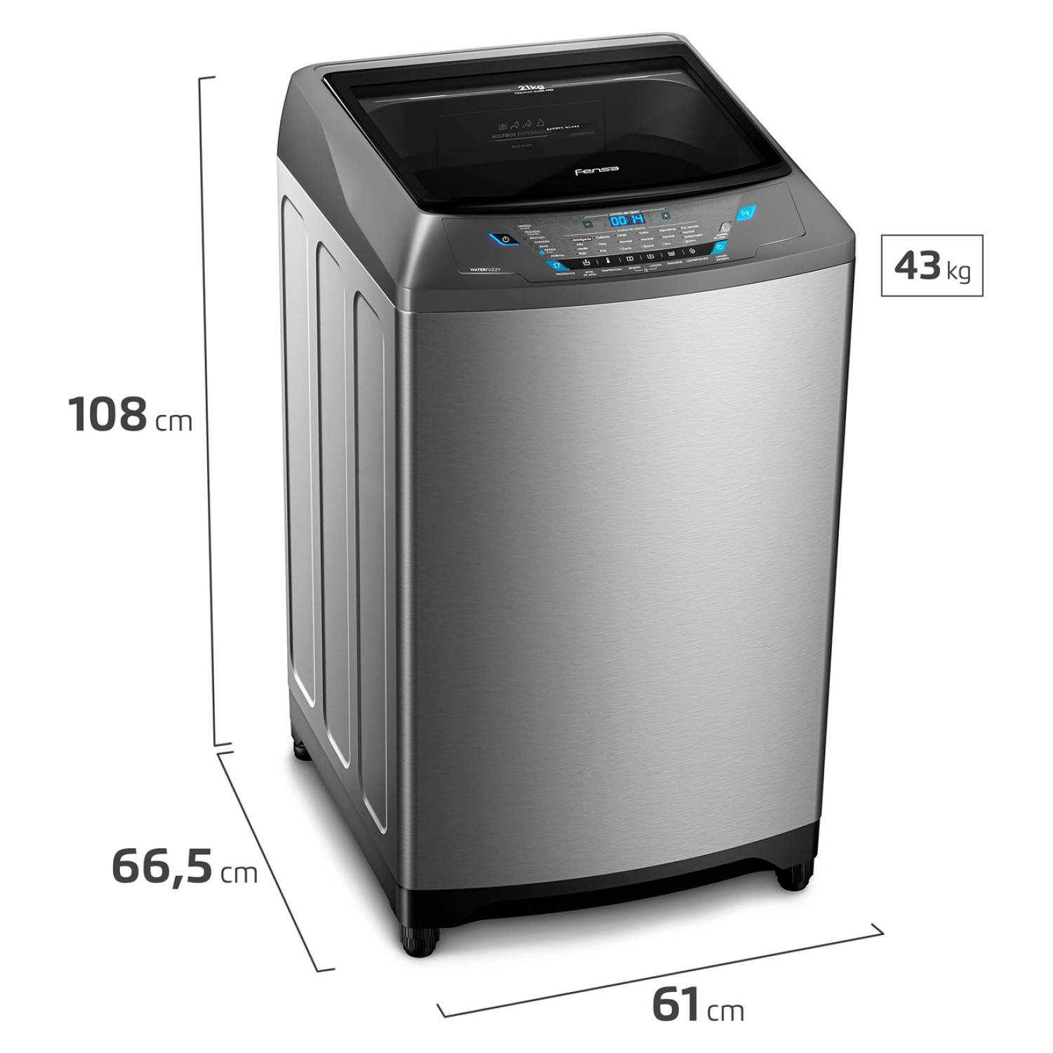 Lavadora Carga Superior 21 Kg Premium Care Pro 21X Silver Fensa 2