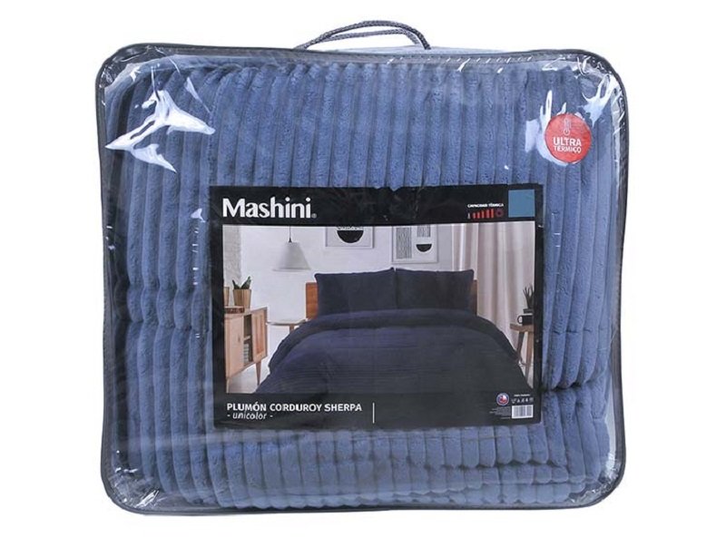 Plumon Mashini Corduroy Coral Sherpa Azul Super King 3