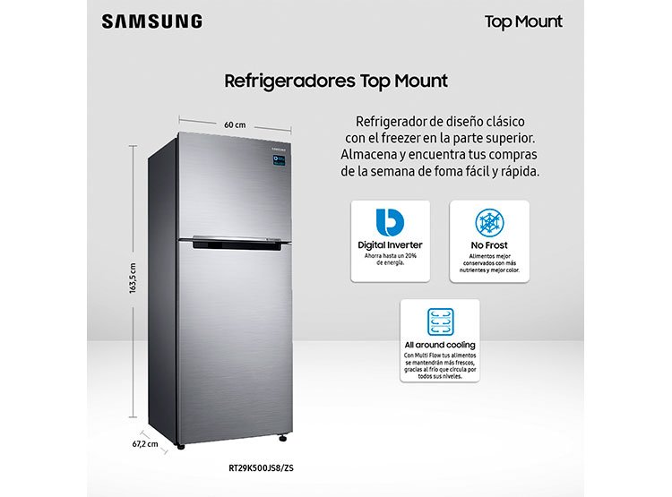 Refrigerador Samsung Top Freezer No Frost 300 Lt RT29K500JS8ZS 7