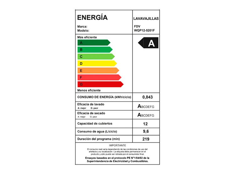 Lavavajillas Active 12 Cubiertos Free Standing FDV 10